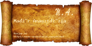 Maár Anasztázia névjegykártya